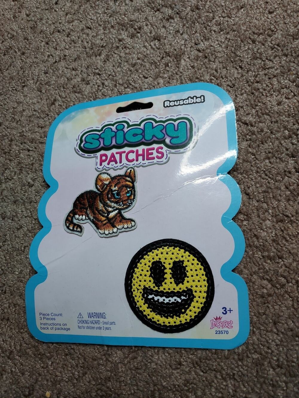 Imperial Reusable Sticky Patches Tiger & Smiley Face